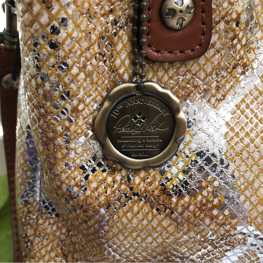 Patricia Nash Leather Metallic Python Crossbody B… - image 3